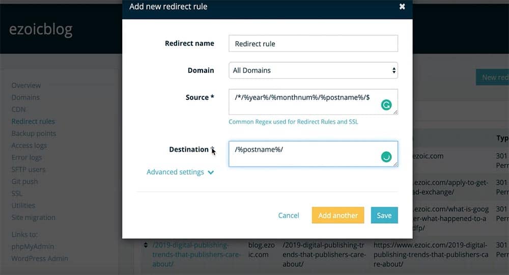 Configuración de una redirección en todo el sitio para su sitio web de WordPress