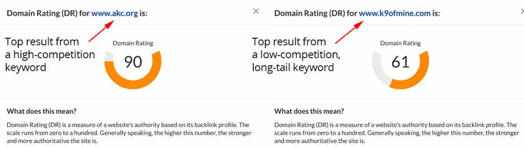 Domain Authority Differences