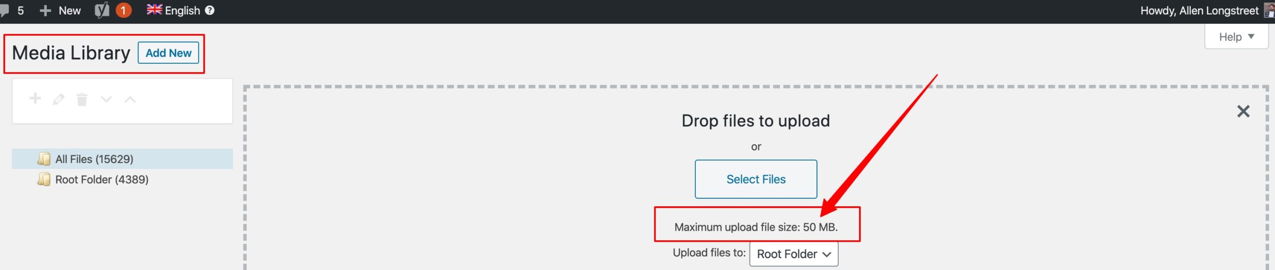 WordPress video hosting upload limit : 50 mbs