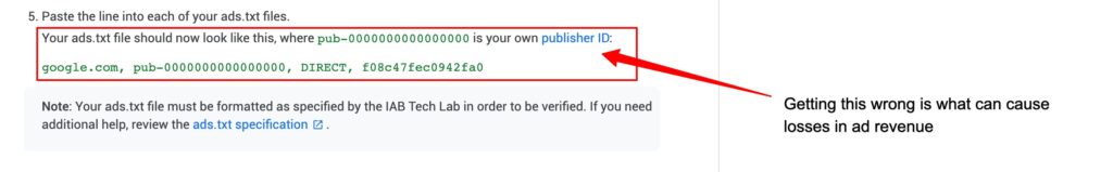 Making sure you have your publisher ID correct could determine whether ads.txt will help website ad earnings.