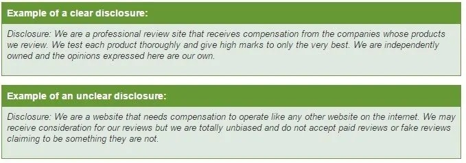 affiliate link disclosure