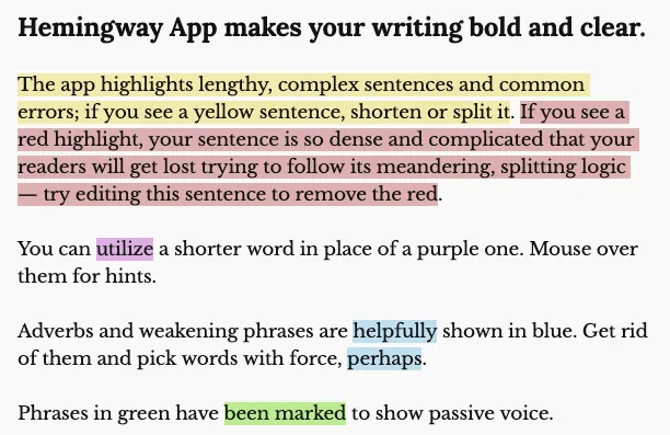 Hemingway App