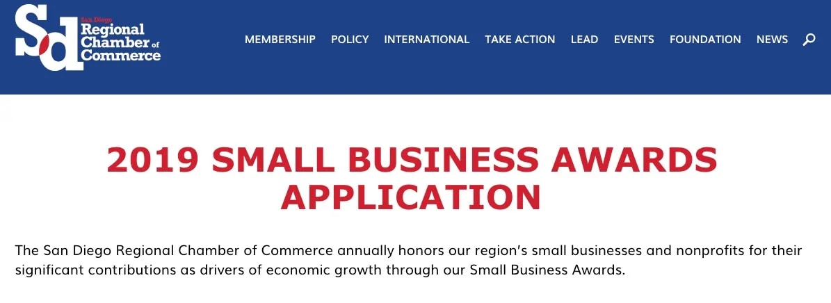 San Diego small business awards