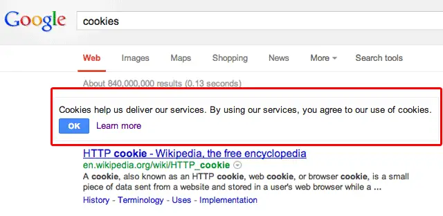 Google-Warnung zur Einhaltung der DSGVO-Cookies