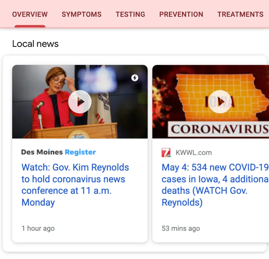 Top-Storys auf Google News einschließlich weiterer lokaler Nachrichten