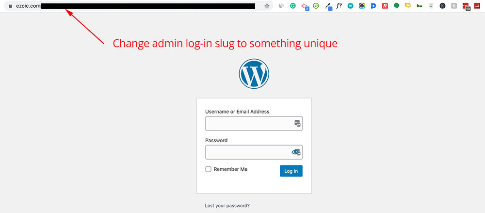 Wordpress Admin Slug that hackers try to use