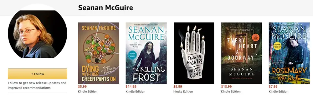 Seanan McGuire Amazon-Autorenseite