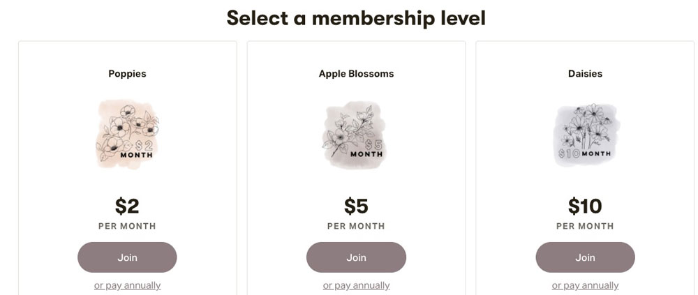 Create your membership tiers patreon