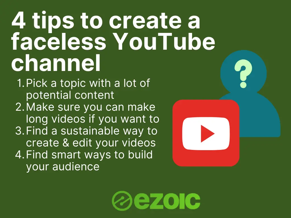 4 Tips to Create a Simple, Profitable Faceless  Channel - Ezoic