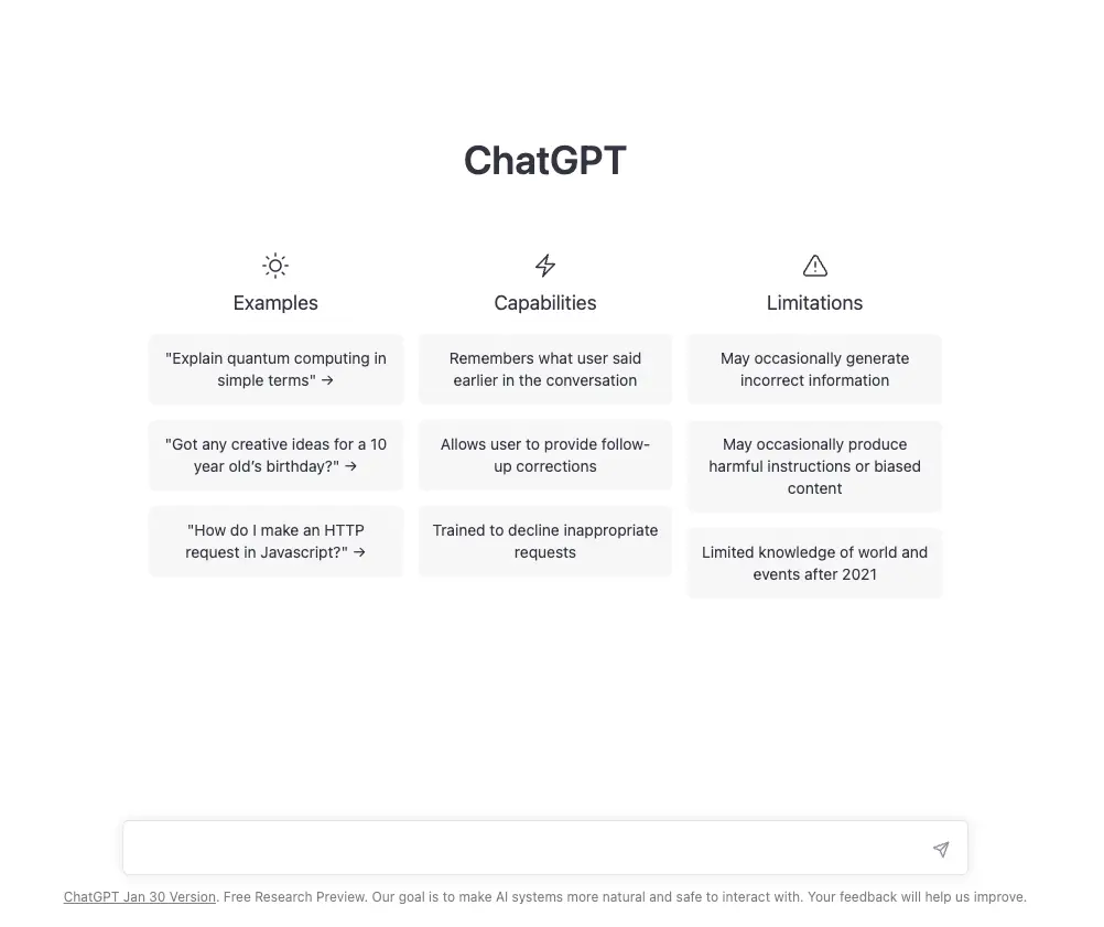 How to use ChatGPT: ChatGPT home page