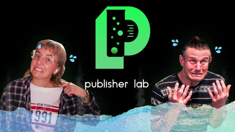 The Publisher Lab thumbnail, Whitney and Tyler in hot water sweating
